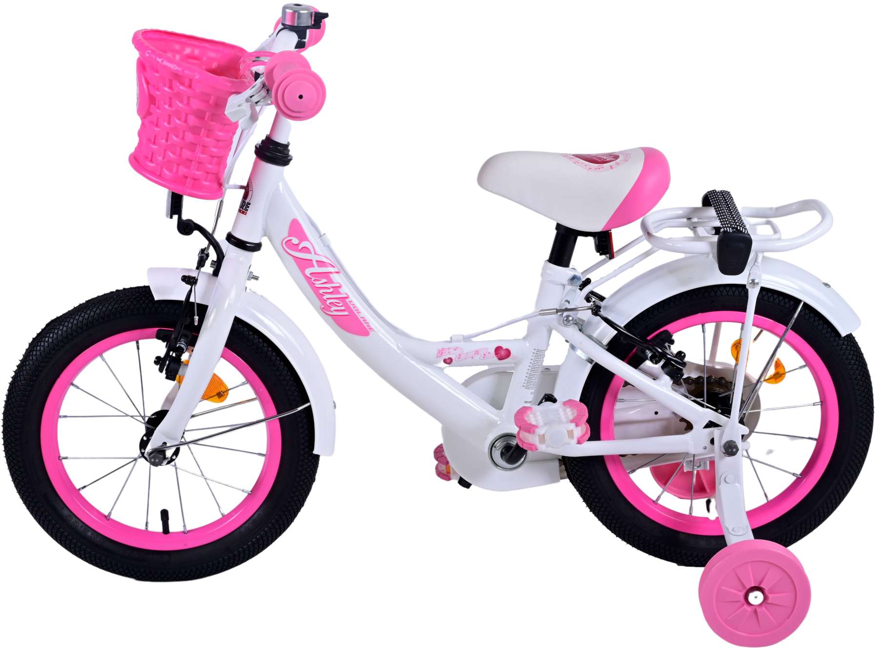 TPFSports Ashley Kinderfahrrad - Mädchen - 14 Zoll - Rücktritt + Handbremse - Weiß
