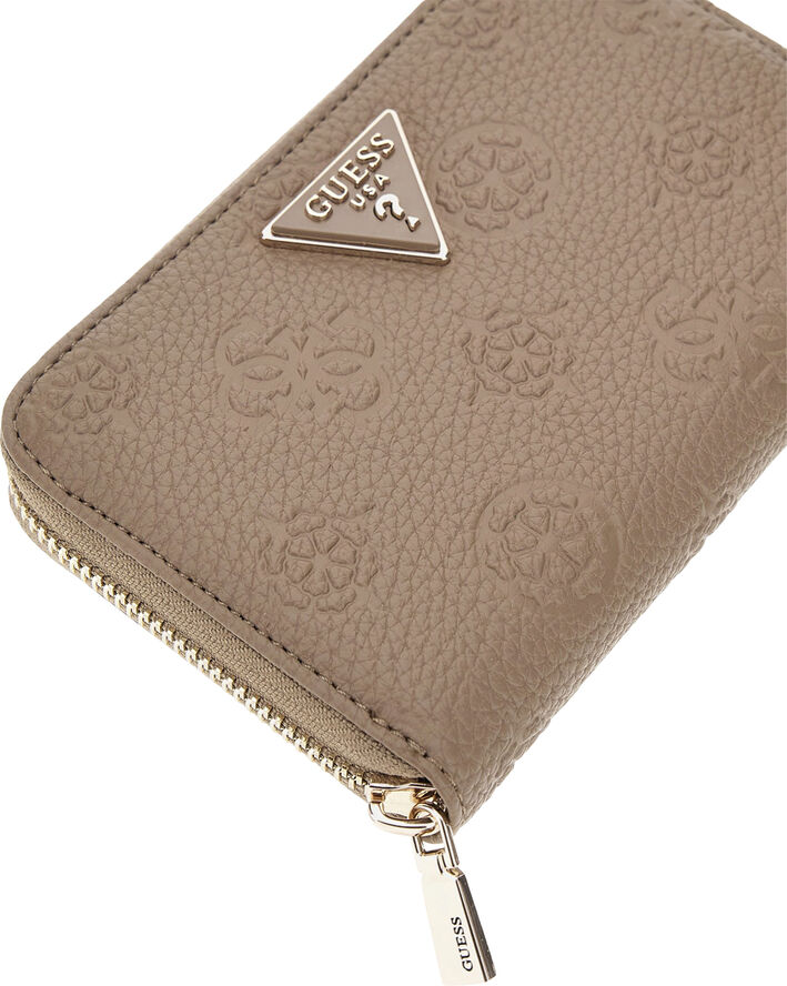 GUESS CRESIDIA SLG MEDIUM ZIP AROUND Dark taupe