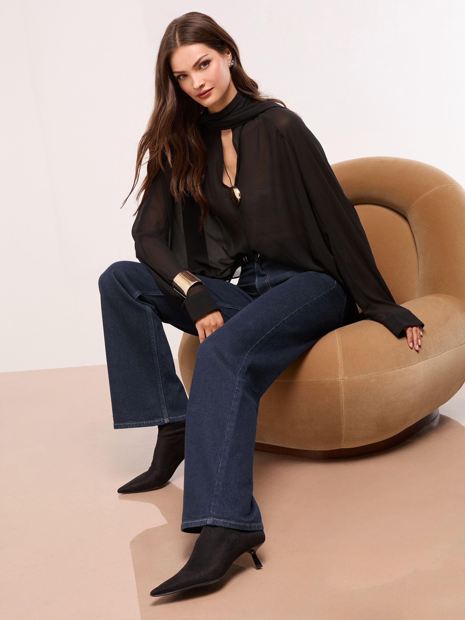 Blauw met wassing - Lipsy Wide Leg Jeans