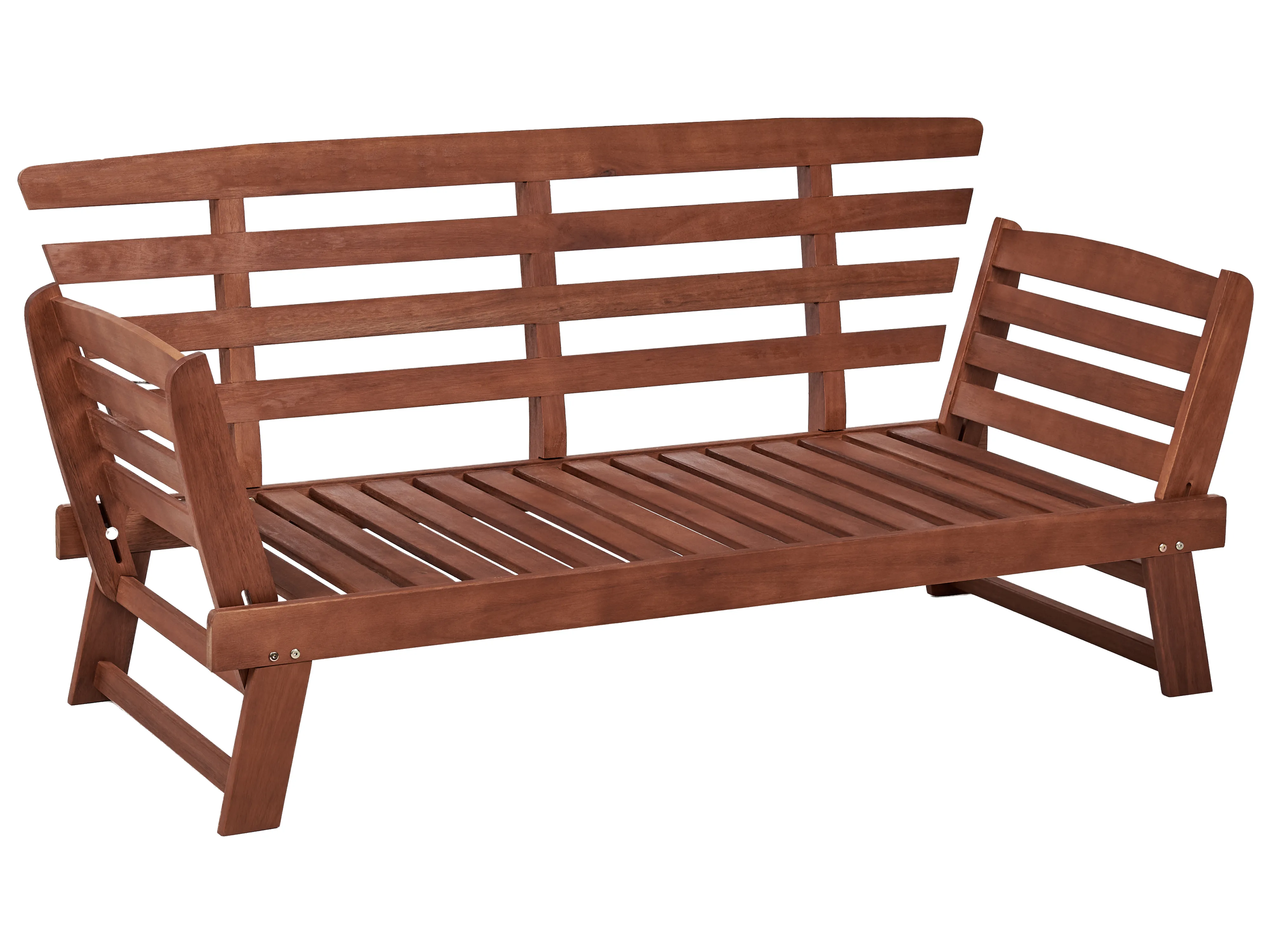 Tuinbank met zitkussen PORTICI 210 cm Eucalyptushout Donkerbruin/wit