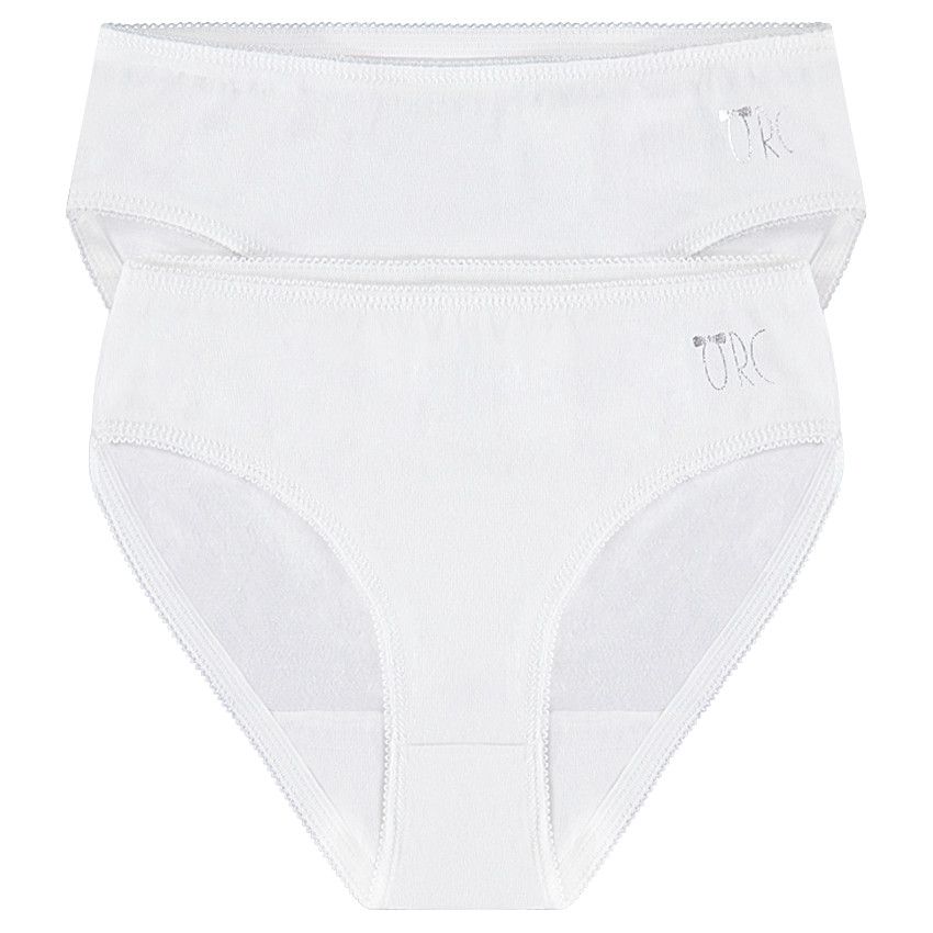Lot de 2 culottes unies avec print logo - Bleu