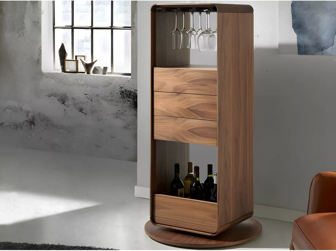 Meuble bar pivotant de noyer 3115 ANGEL CERDA