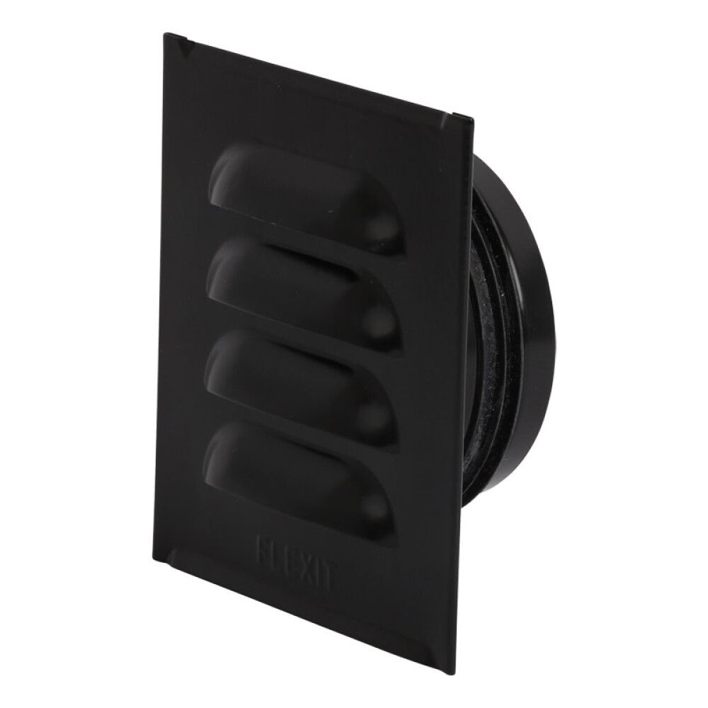 VENTILASJONSRIST FLEXIT STÅL SVART Ø100MM