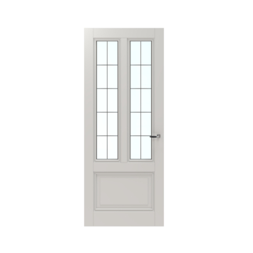 Lundia binnendeur Frama Tva 2H01 glas in lood wit gegrondverfd opdek rechts 78 x 201,5 cm