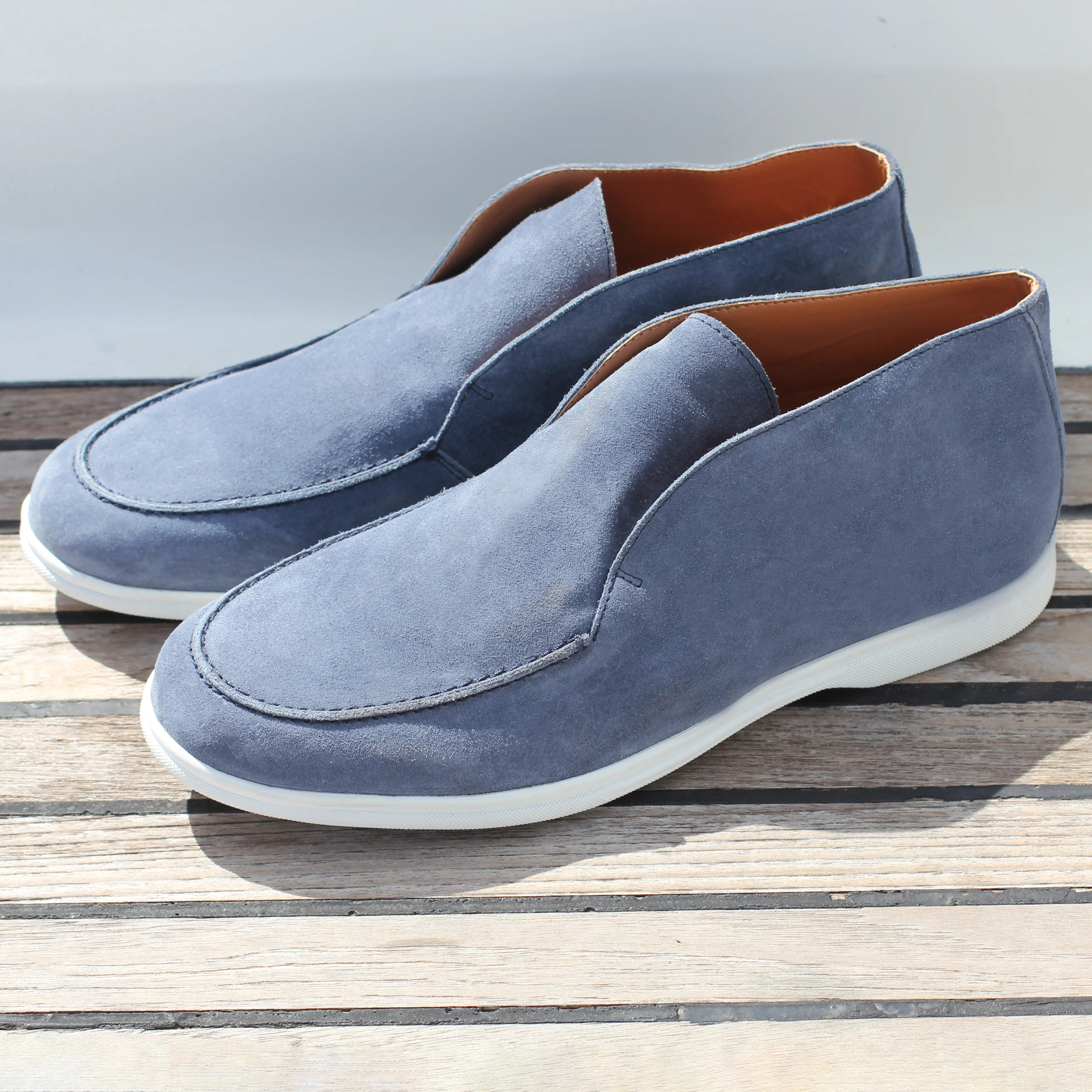 Sasha-Boots en veau velours jean