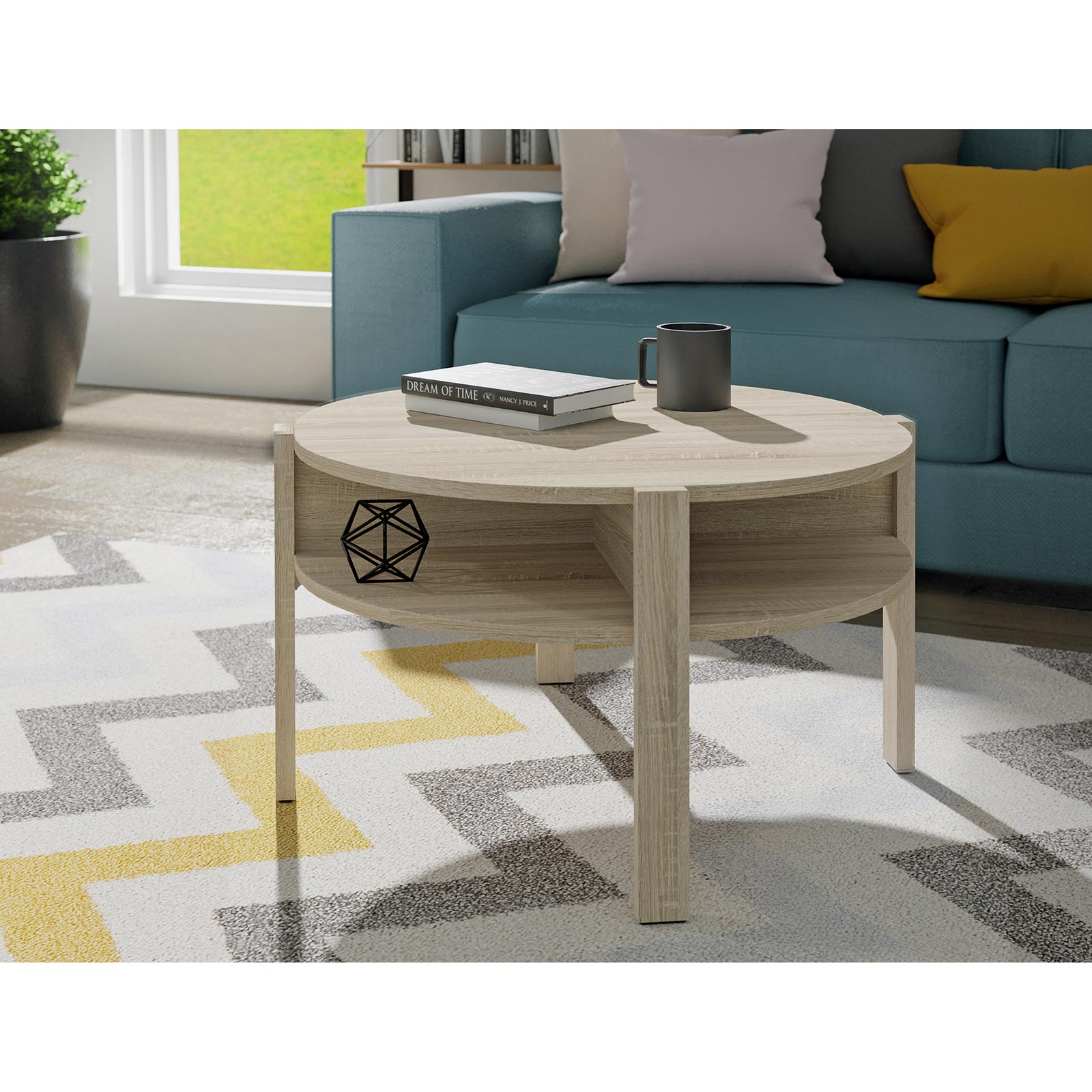 Couchtisch - Sonoma Eiche - rund - Ø 75 cm