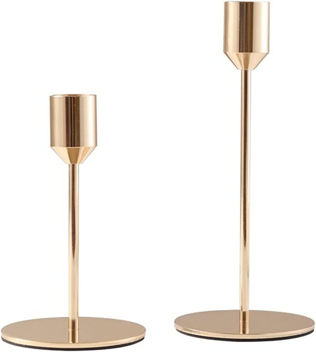 (2er Set) Deko Kerzen Ständer Home Accessoire Stabkerzen Halter - Roségold