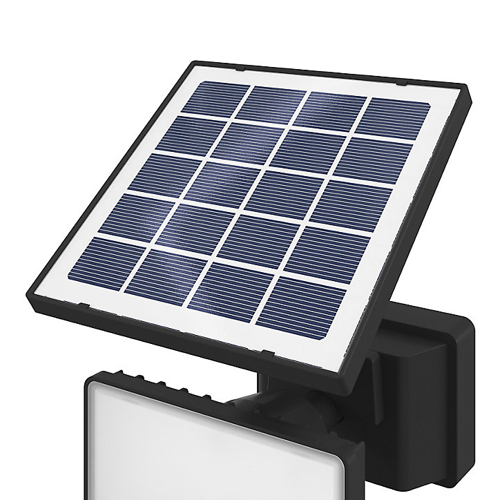 Projecteur solaire à détection Davern LED intégrée 800lm 9W IP65 GoodHome noir