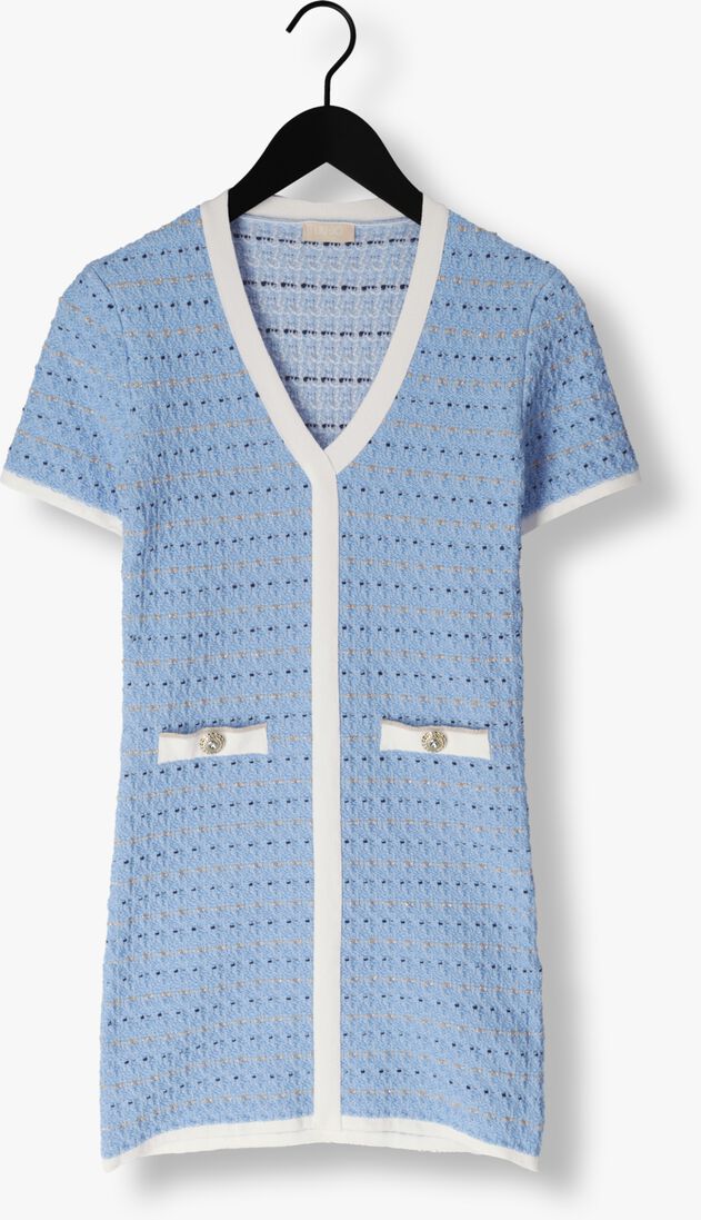 LIU JO lichtblauwe liu jo mini jurk abito maglia m/c structur
