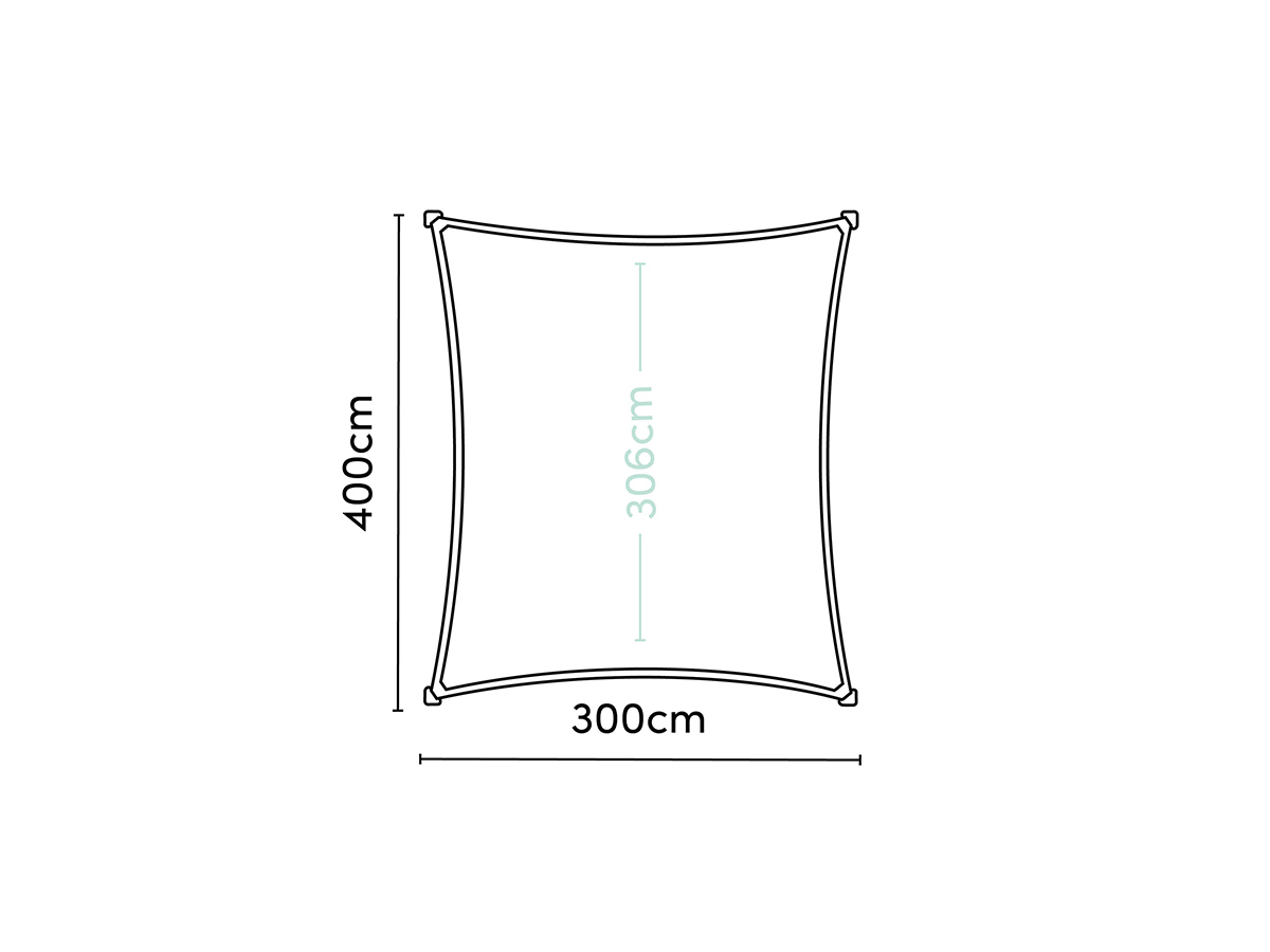 Platinum Coolfit 3x4m rechthoekig schaduwdoek - Greige