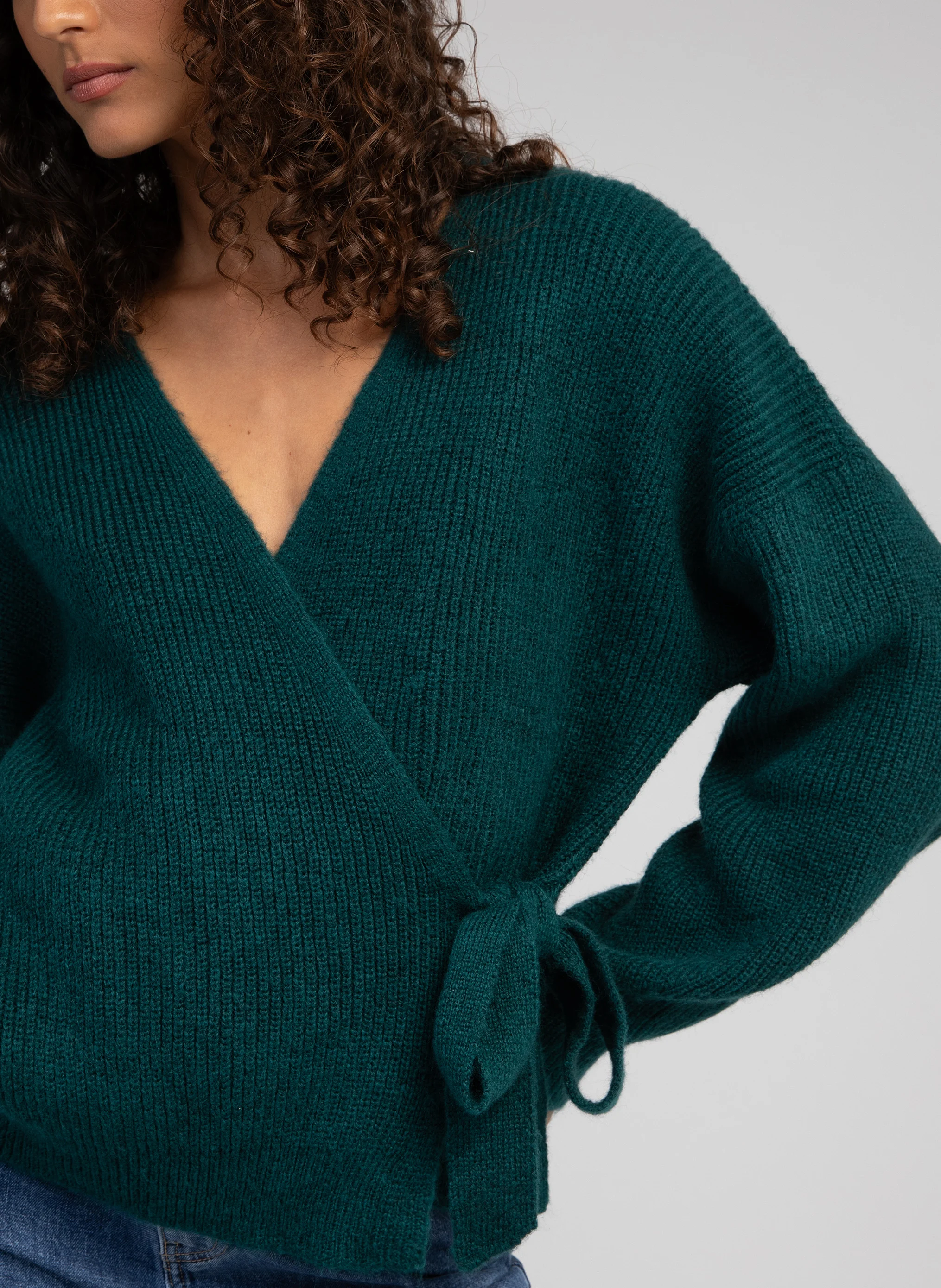 LENINONA - Cardigan col V| Bleu