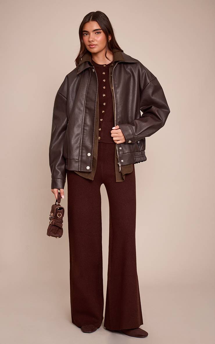 Chocolat Pantalon En Maille Compacte