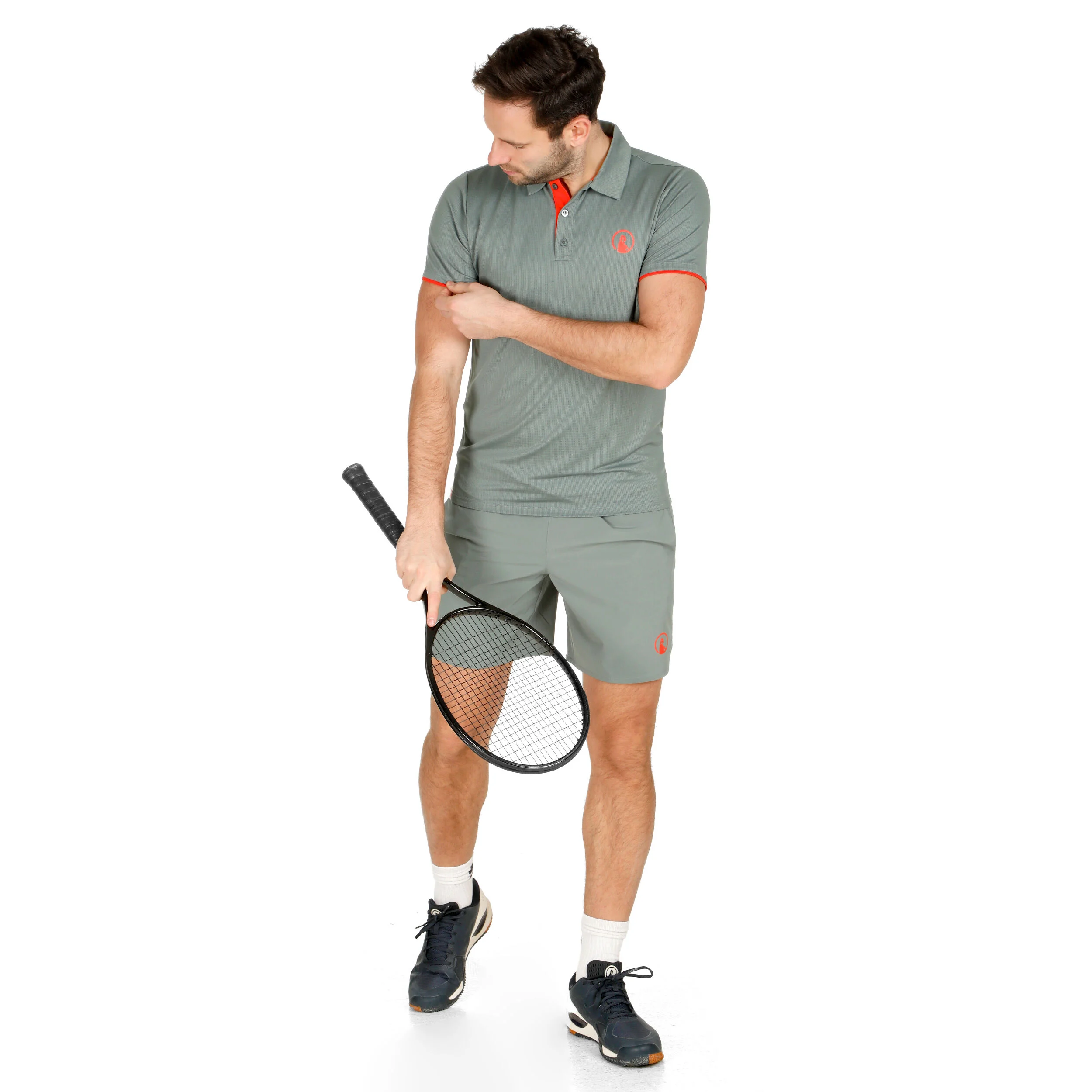 Quiet Please Ace Polo Hommes - Sauge, Rouge