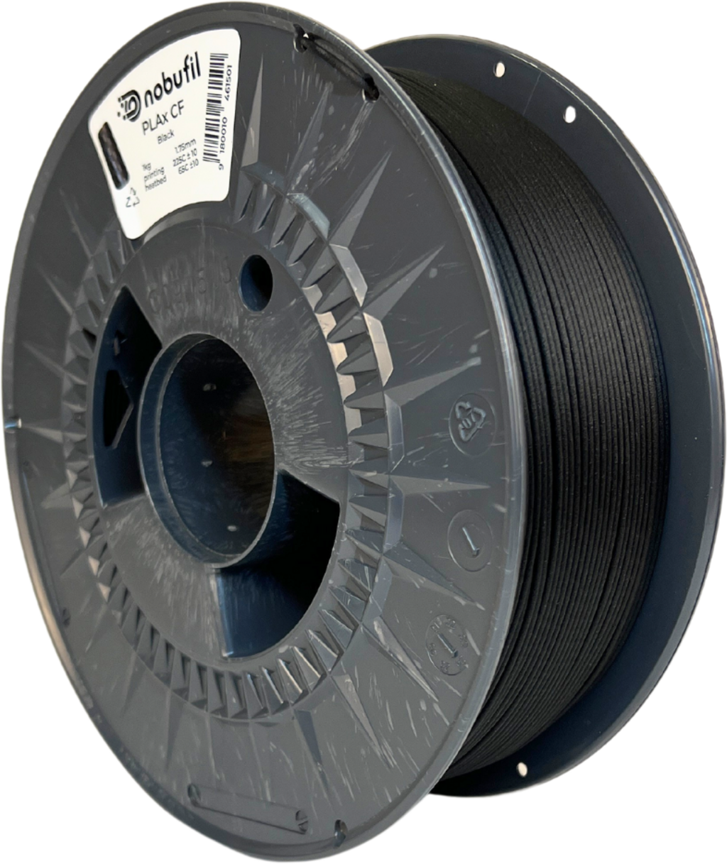 Nobufil  PLAx CF Black, 1,75 mm / 1000 g    Recyceltes PLA Filament mit Carbonverstärkung