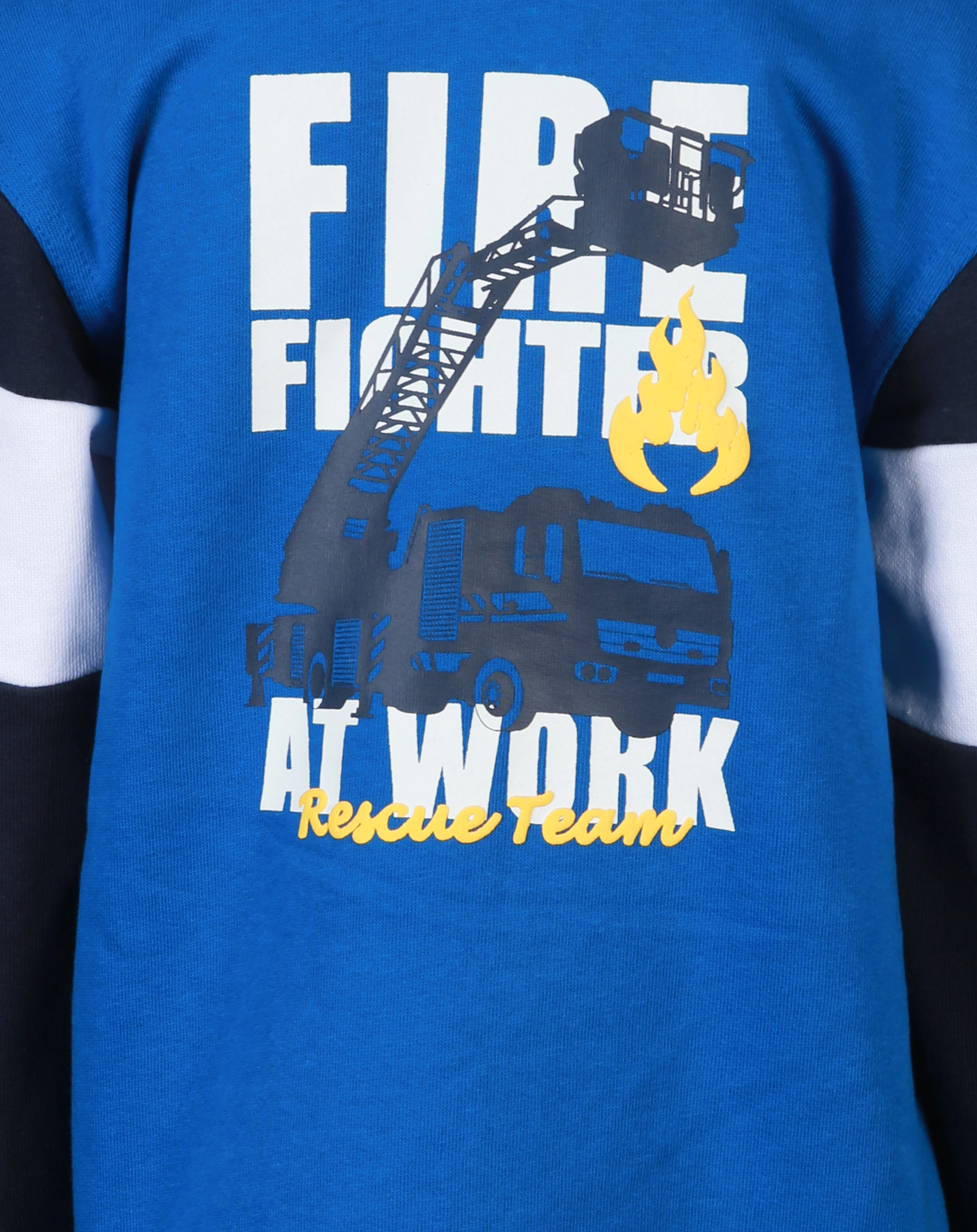 Kapuzen-Sweatjacke RESCUE TEAM in bright blue