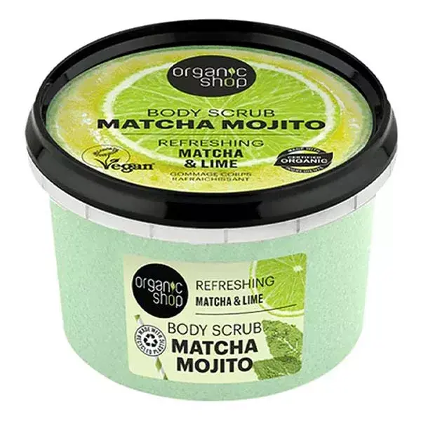 Esfoliante Corporal Refrescante Organic Shop - Matcha Mojito - Lima e Matcha - 250ml