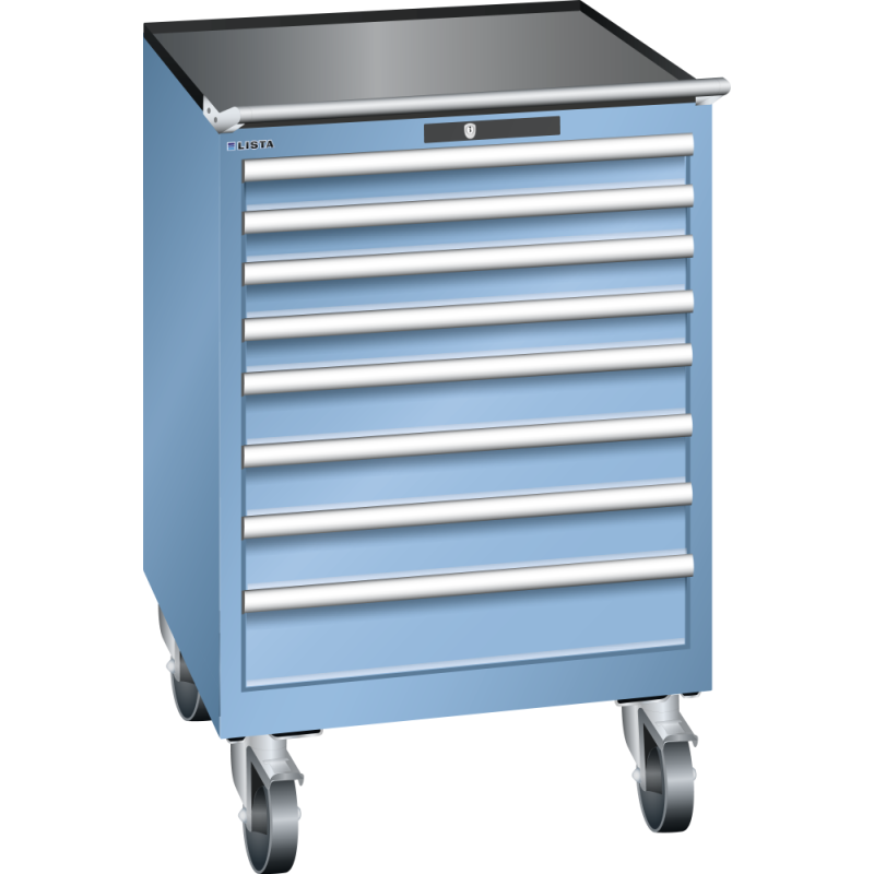 Armoire à tiroirs Lista 36 x 36E  H 111,2 x L 71,7 x P 72,5 cm 8 tiroirs, roues Ø 16 cm Key Lock