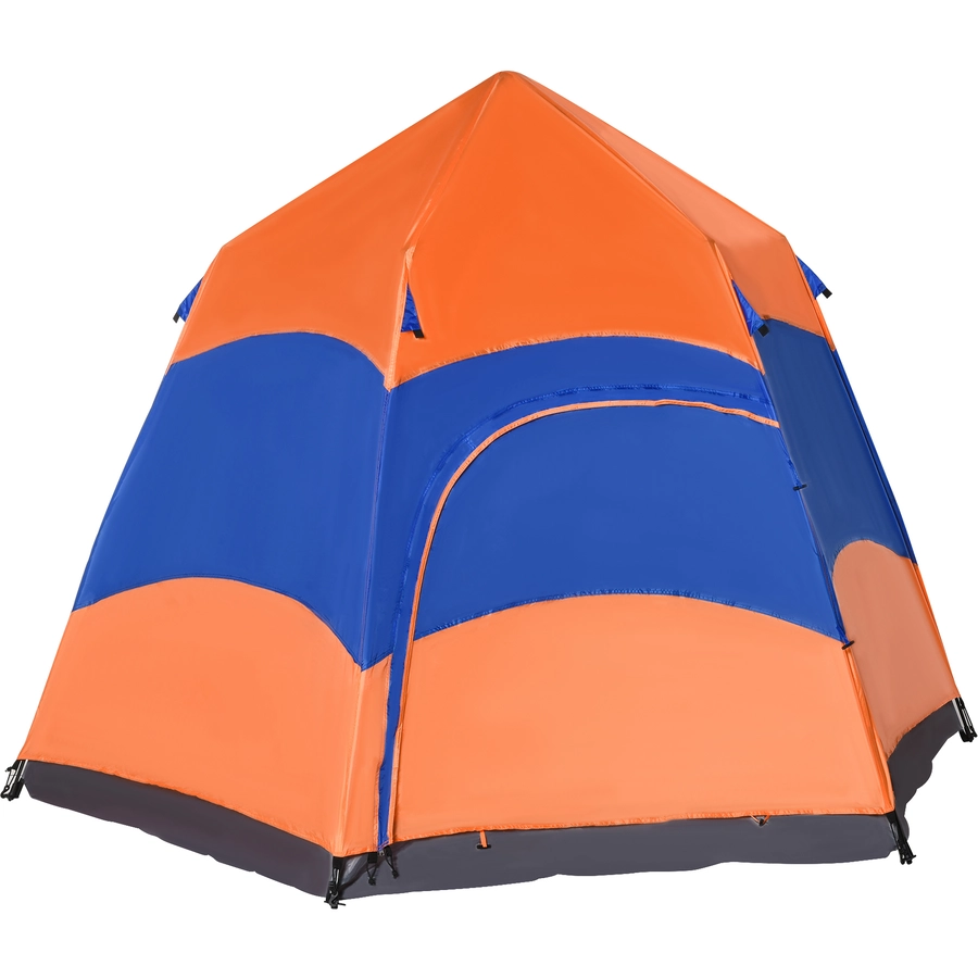 Outsunny Doppelwandzelt für 5–6 Personen orange, blau