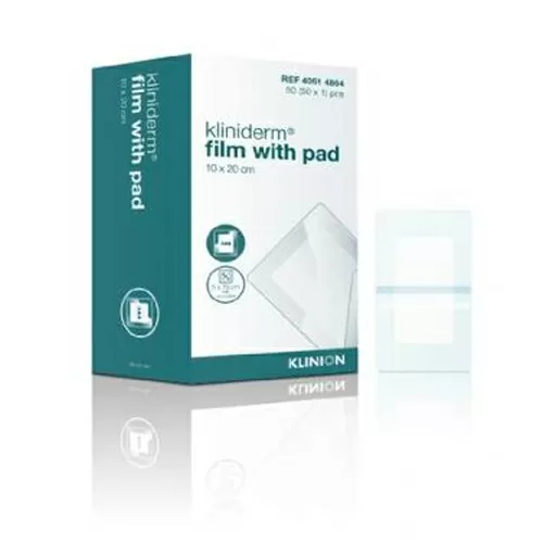 Kliniderm Film Steril med sårpude 10x20cm - 50 stk