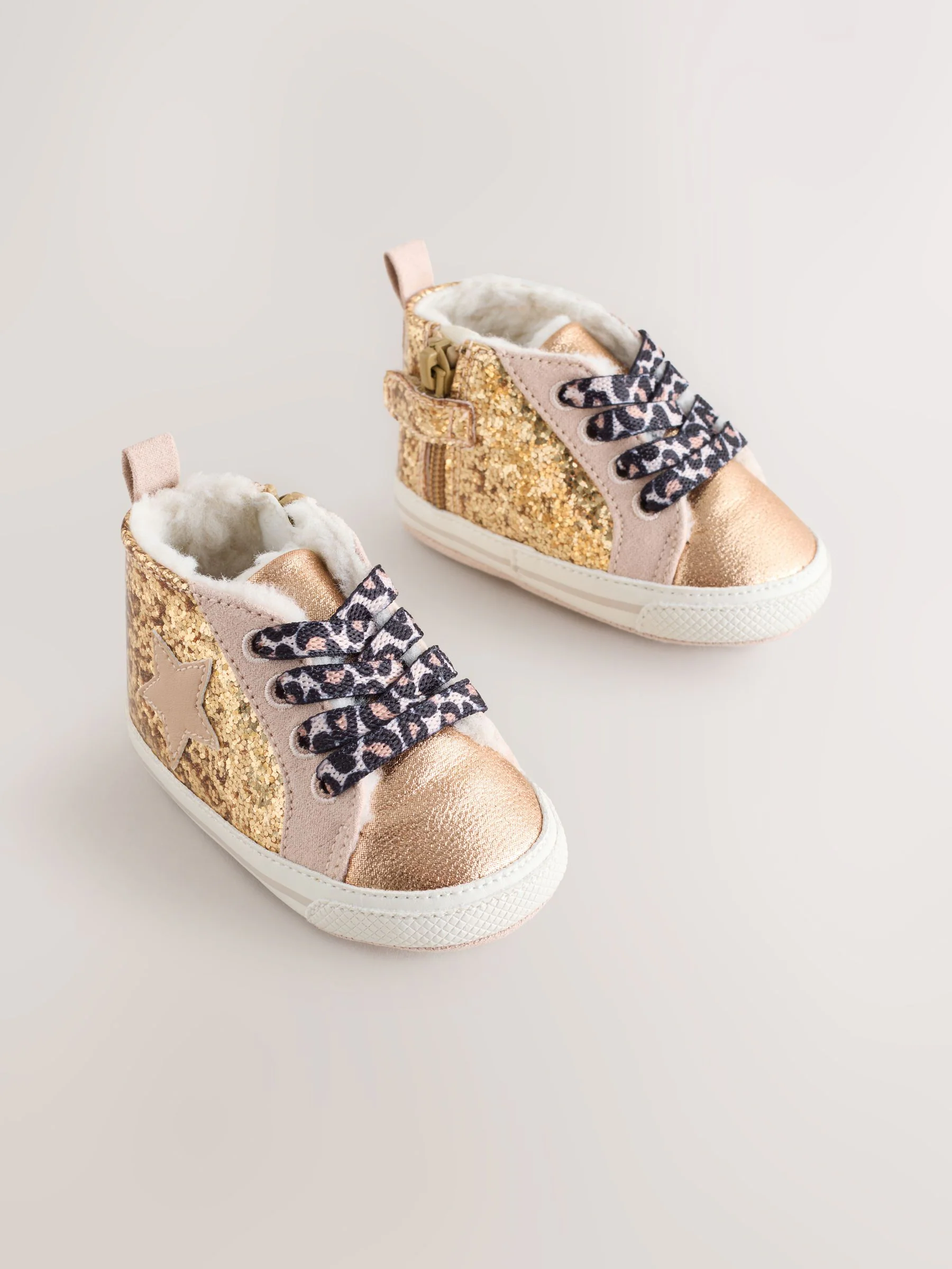 Goud - Hoge Baby sneakers (0-24mnd)