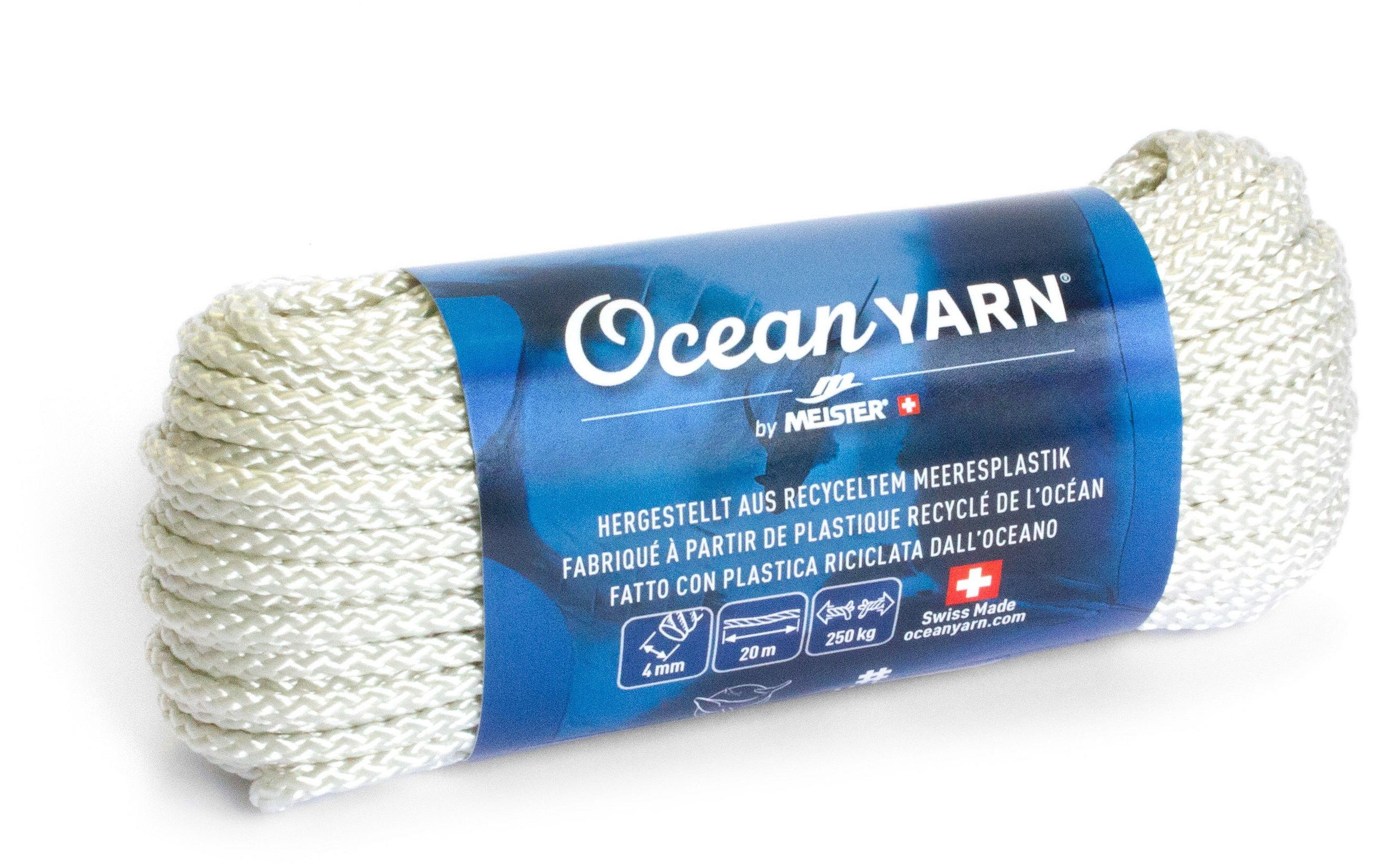 Seil OceanYarn Ø 4 mm, 20 m, 250 kg, WeissSeilbund aus recyceltem Kunststoff