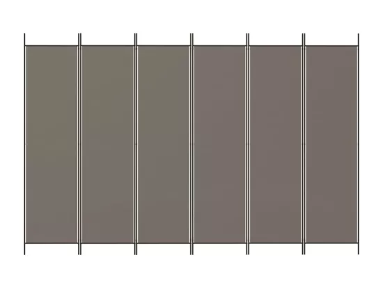 Cloison de séparation 6 panneaux Anthracite 300x200 cm Tissu