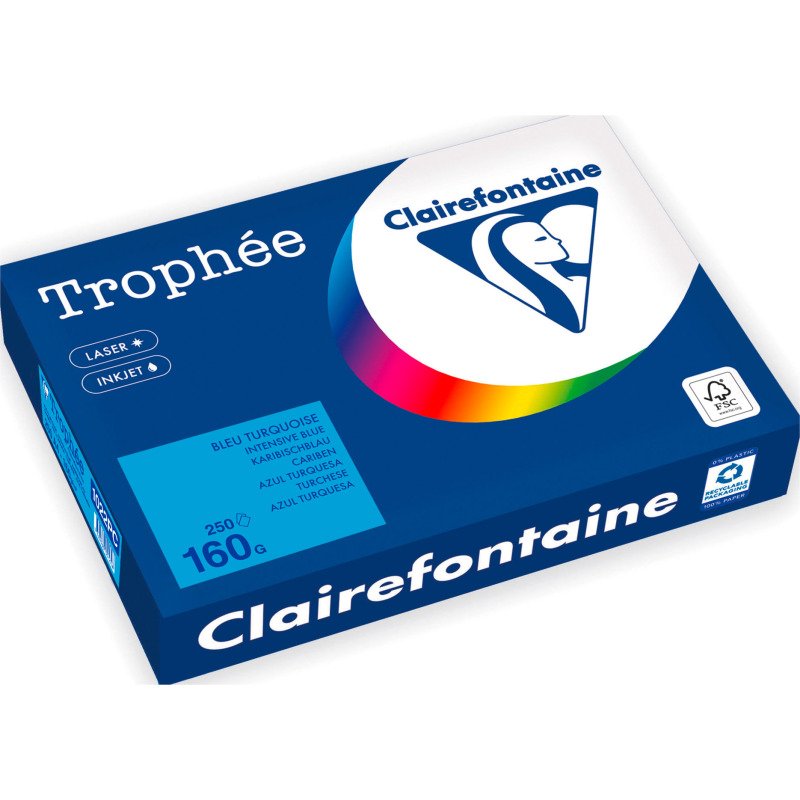 Couverture de reliure carton 160 g Clairefontaine Trophée couleurs vives - Paquet de 250
