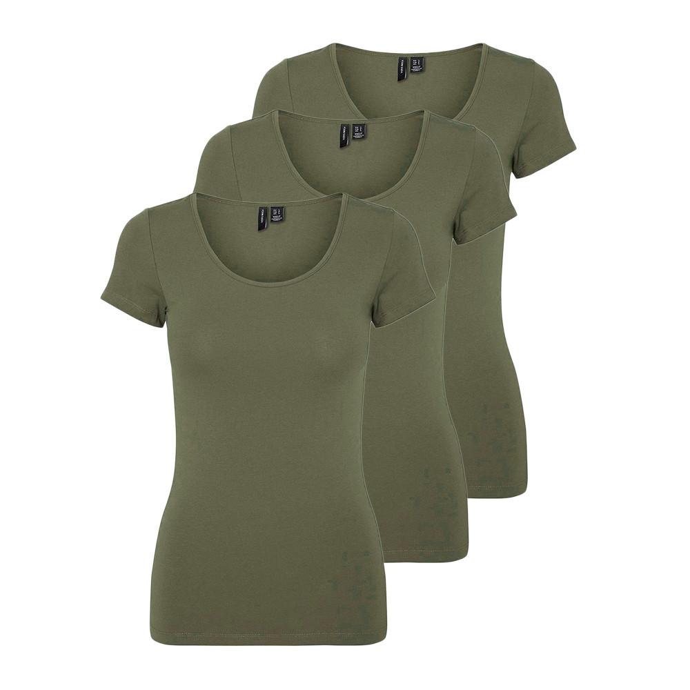 Vero Moda X3 T-shirt Kaki Femme Vero Moda Maxi