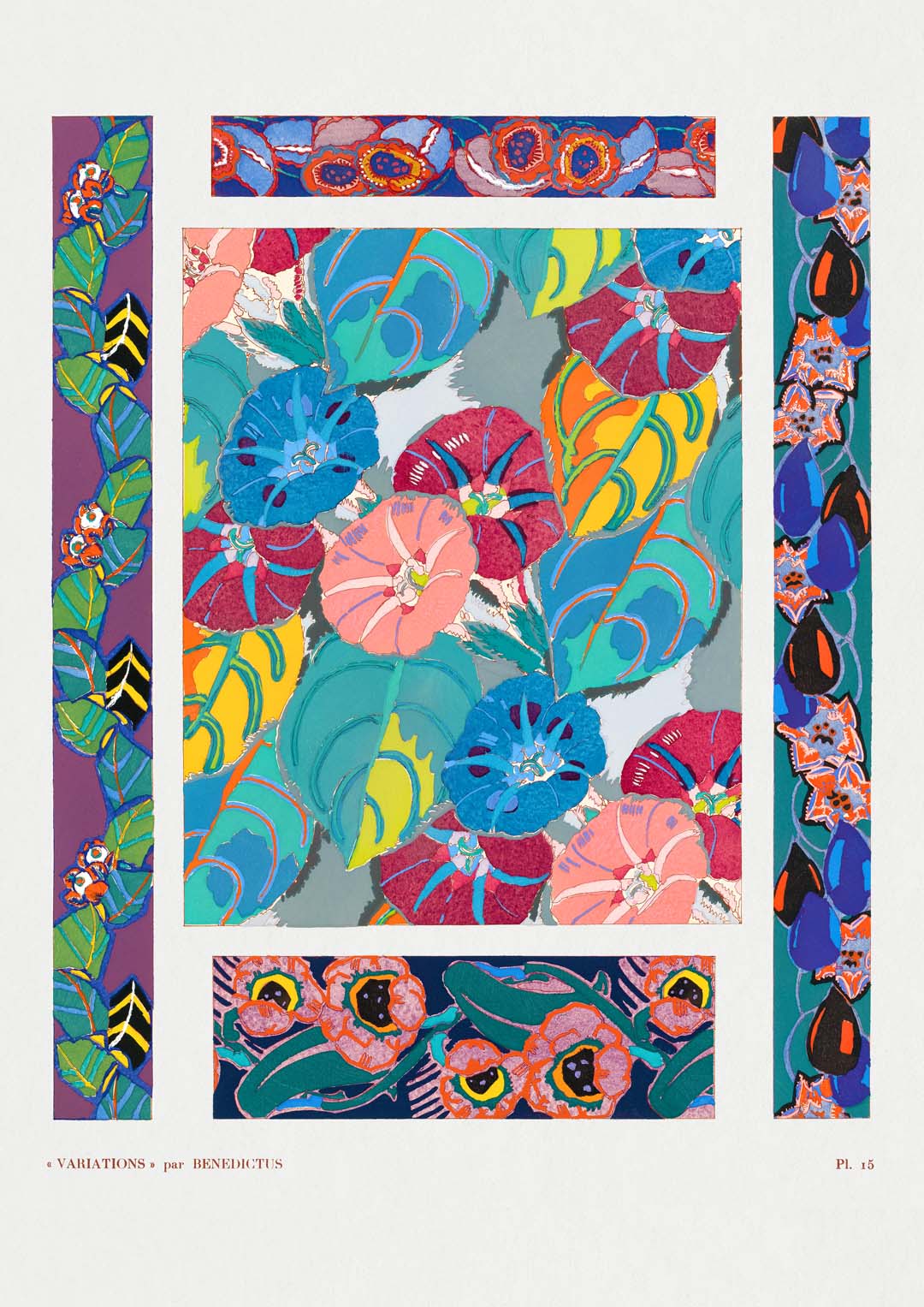 Vintage Floral Art Deco Muster, Variation 15 von Édouard bénédictus