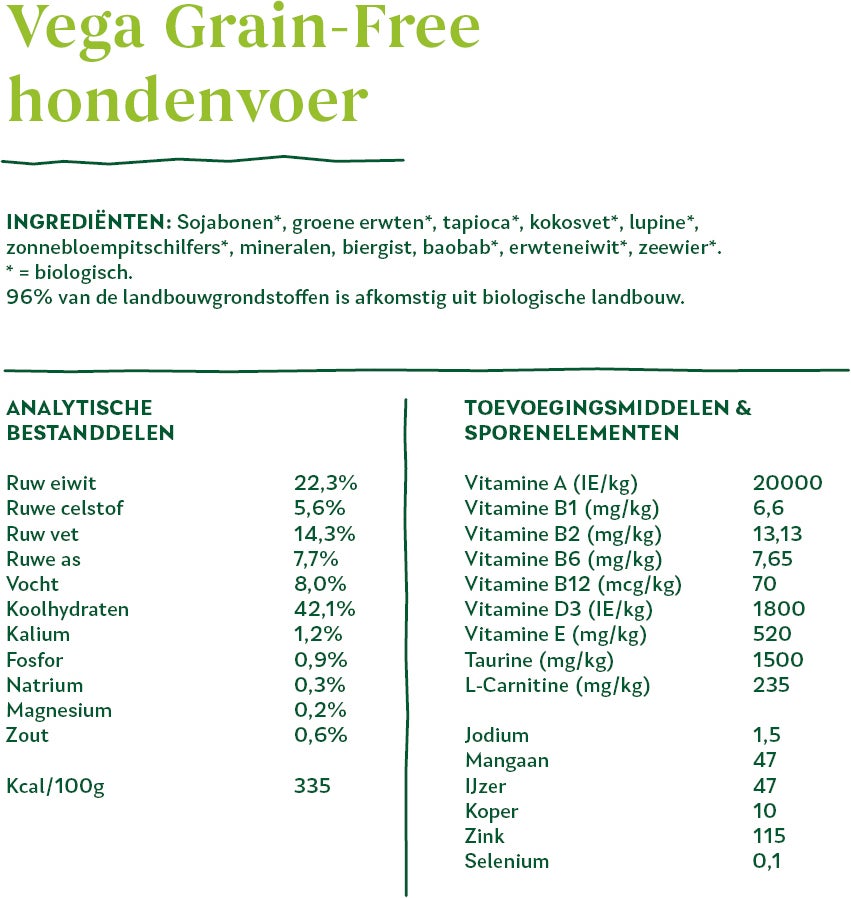 Yarrah biologisch hondenvoer Vega Graanvrij adult 2 kg