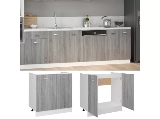 Armoire de plancher d'évier Sonoma gris 80x46x81,5 cm