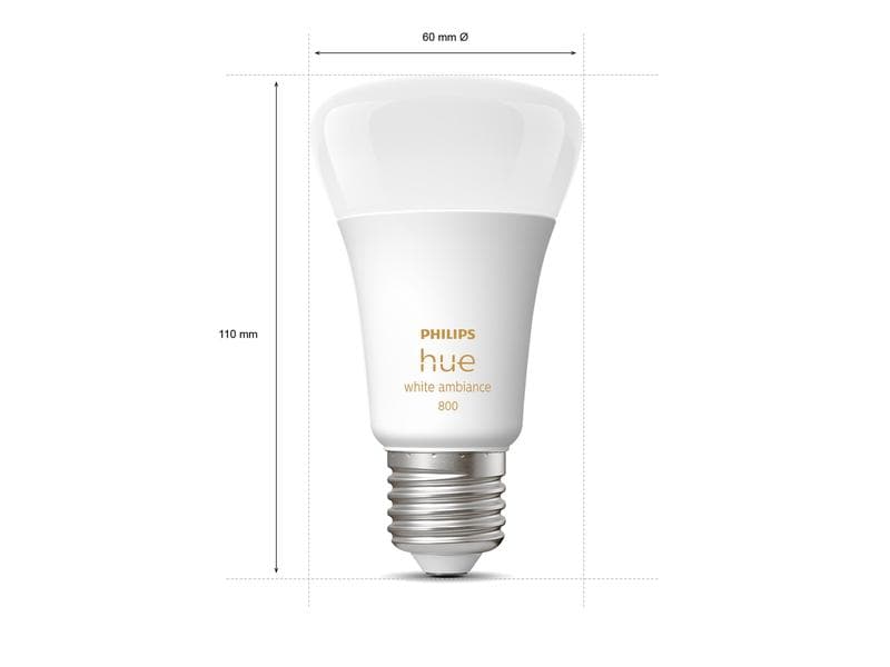 Philips Hue Leuchtmittel White Ambiance E27 Doppelpack 2 x Per Bluetooth steuerbares Hue E27-Leuchtmittel