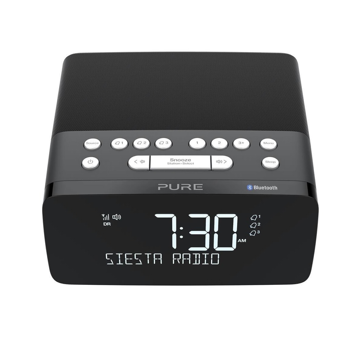 PURE FM/DAB/DAB+/BT/Qi Siesta Charge Klokkeradio Grafit