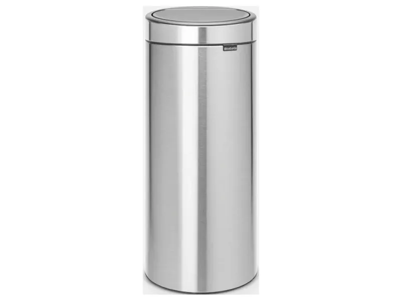 Brabantia Touch Bin, 30L, 30 L, Rund, Plast, Rustfrit stål, Vejledning, Rustfrit stål, 29 cm