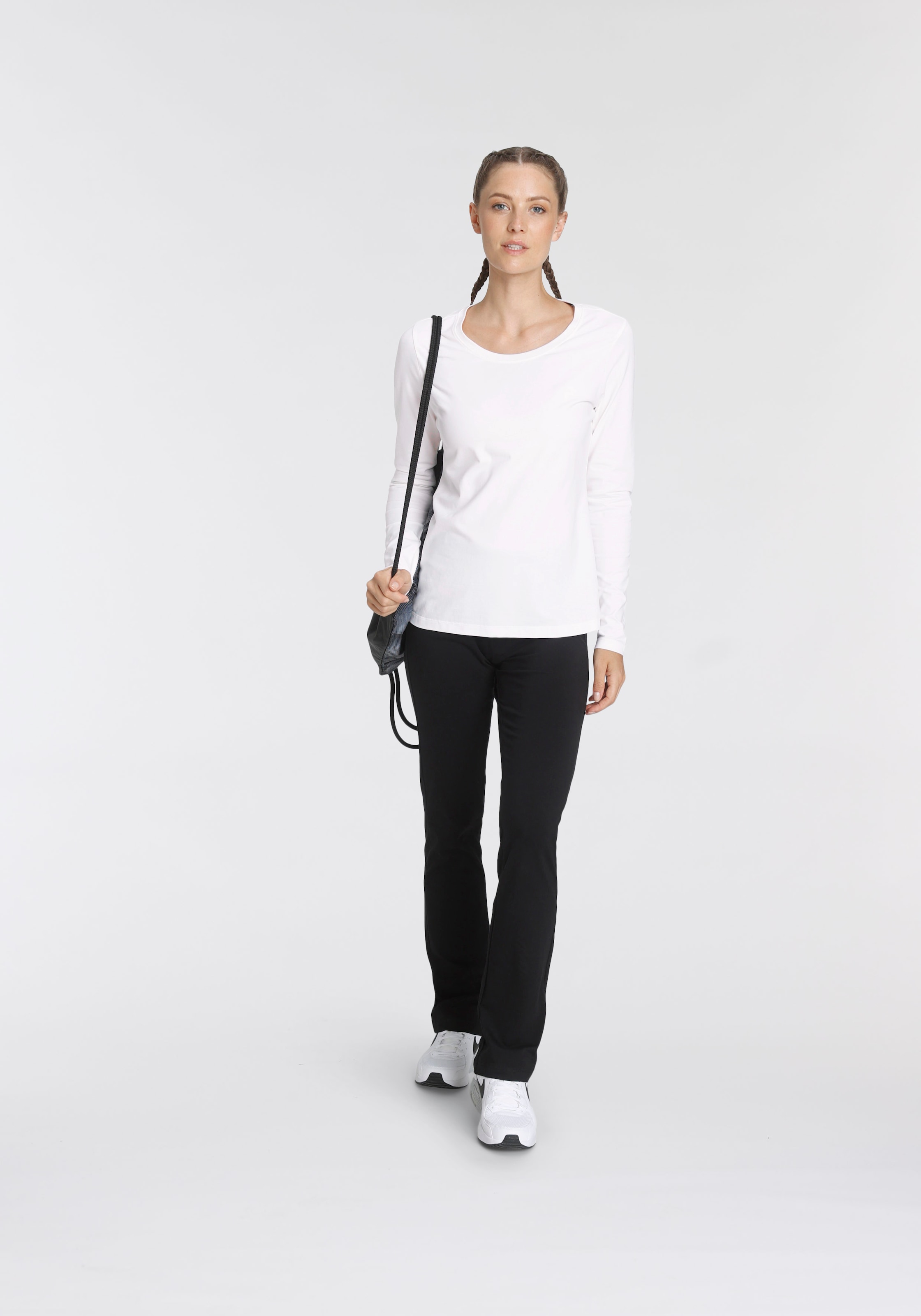 Eastwind Langarmshirt , Langarm,  im Basic-Stil,  Rundhalsausschnitt,  aus Baumwolle