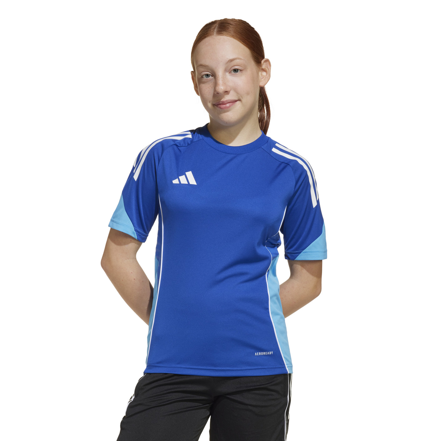 Adidas Tiro 25 Competition Trainingsshirt Kids Blauw Lichtblauw Wit