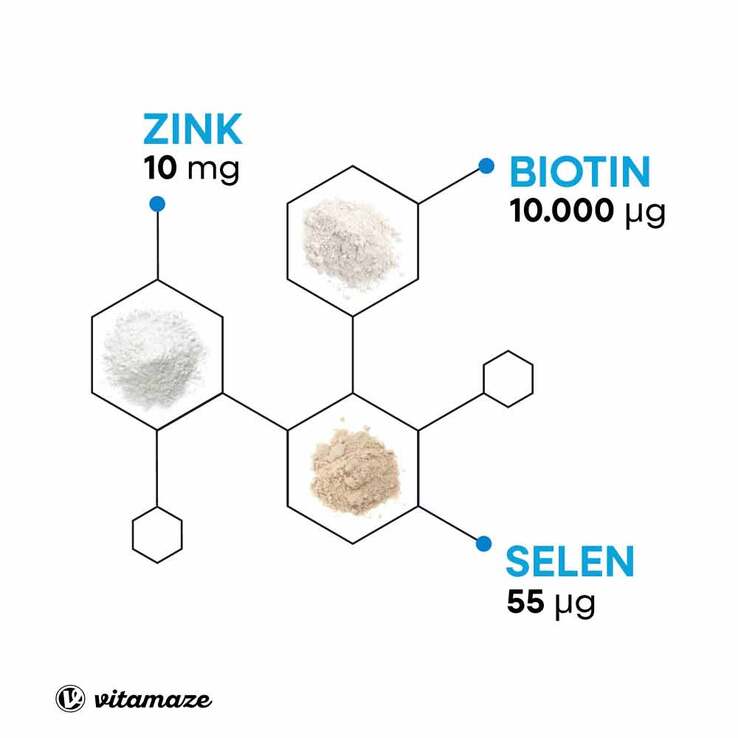 Biotin 10 mg hochdosiert + Zink + Selen Tabletten, 480 St