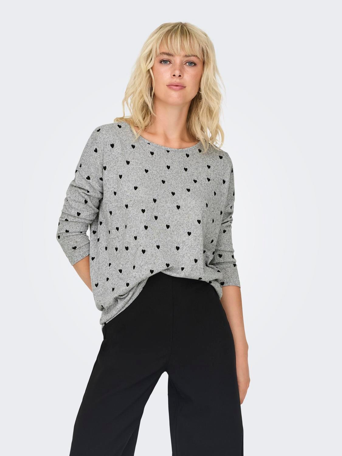 ONLELCOS Top Light Grey Melange