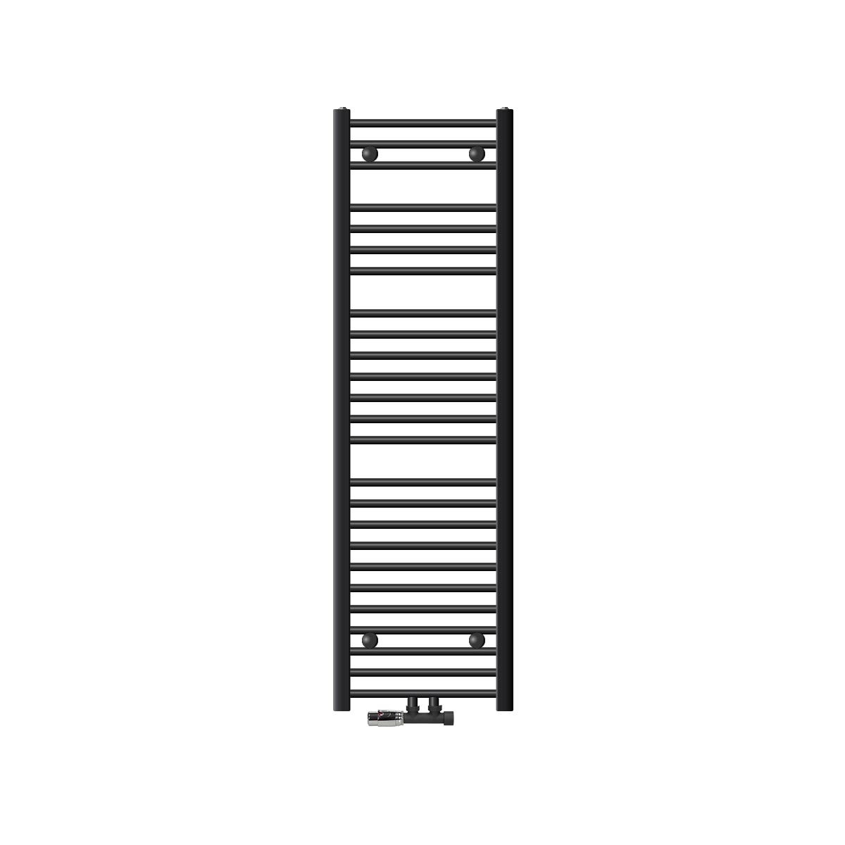 LuxeBath Sahara badkamerradiator, 400x1500 mm, antraciet, recht, met middenaansluiting, inclusief aansluitset met thermostaat, hoekmodel, wandaansluiting, radiator, handdoekwarmer, handdoekdroger, handdoekradiator