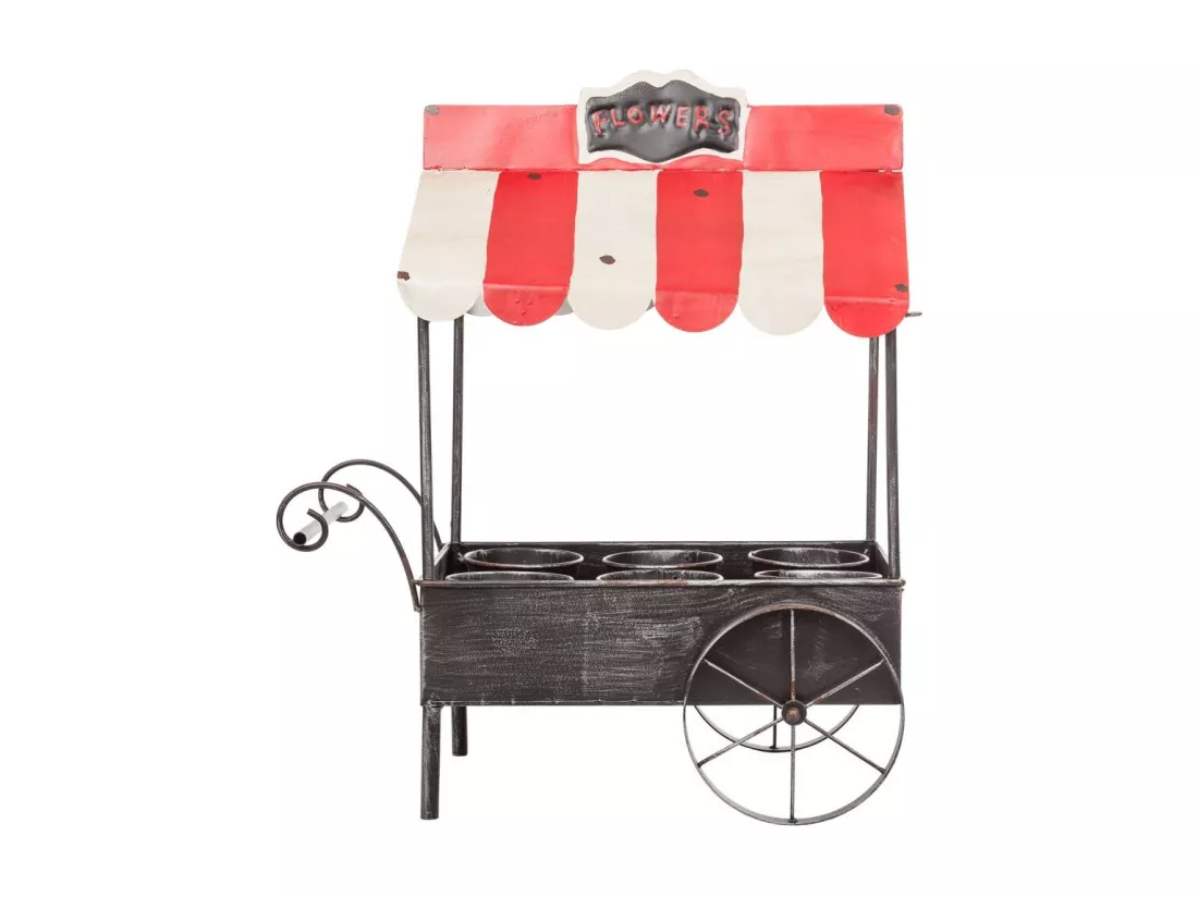 Chariot porte-plantes en métal 43,5x27x52,5h