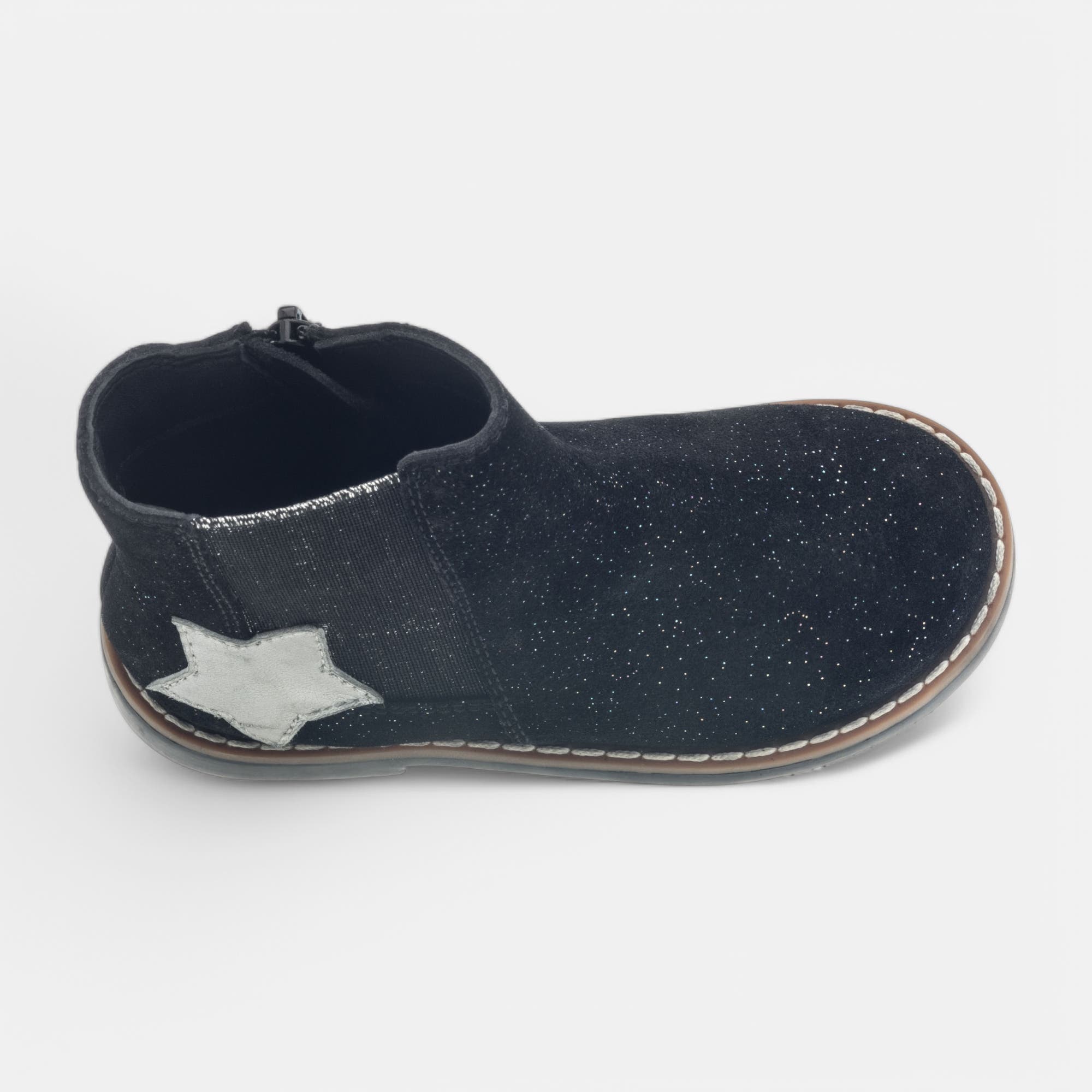 Bottines Fille en cuir noir