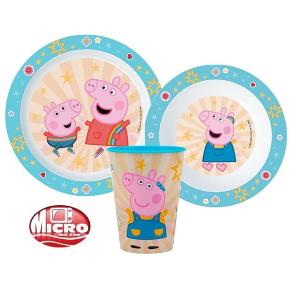Peppa Pig tallrikset, mikropklart set, inklusive kopp 260 ml
