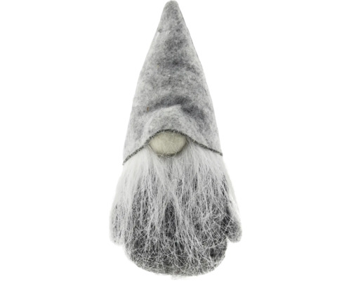 Kerstdecoratie kabouter 13 cm vilt grijs