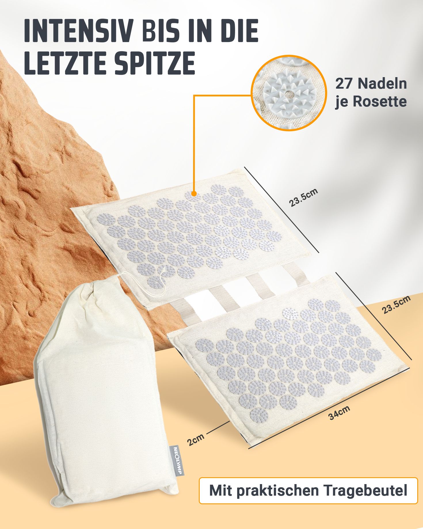 NEOLYMP Akupressur Fußmatte Beige
