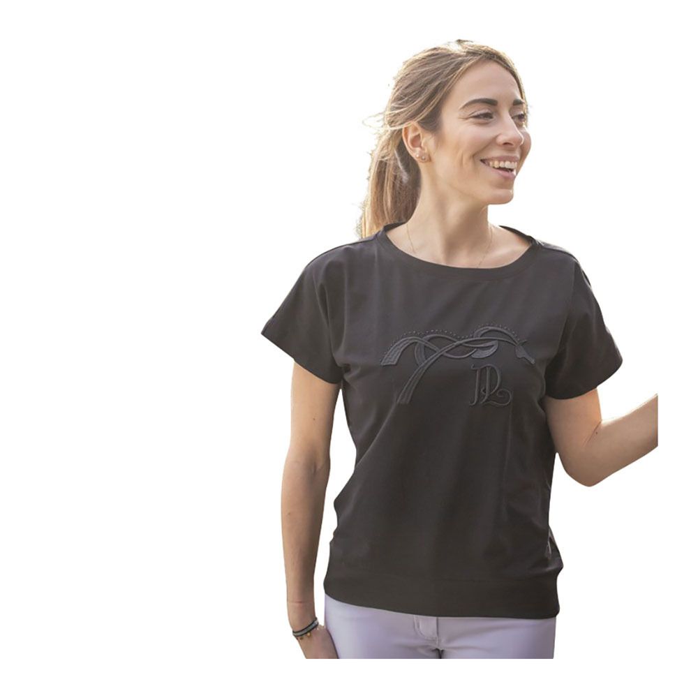 Pénélope POPPY STRASS - Tee-shirt Femme noir
