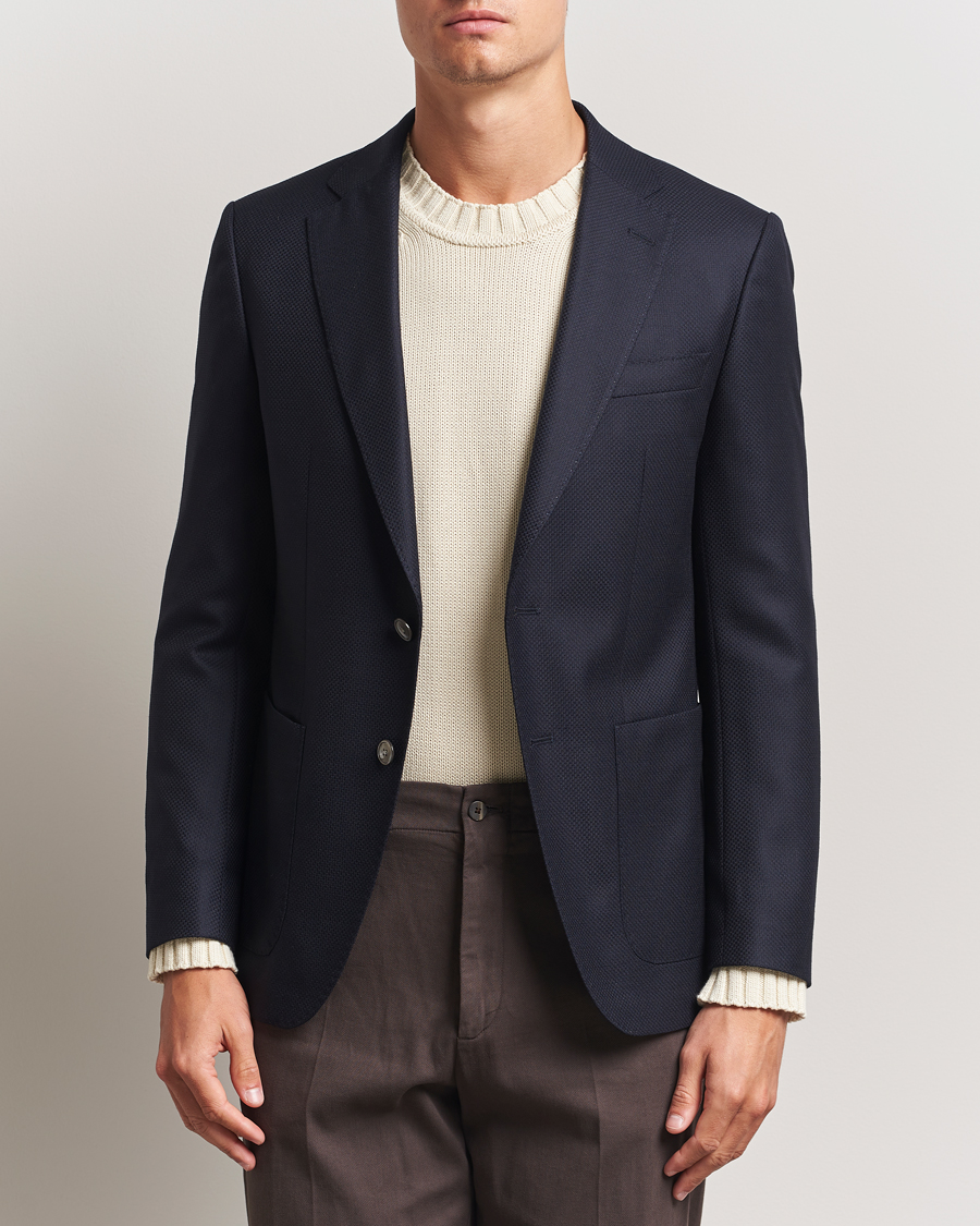 BOSS BLACK Hutson Structured Blazer Dark Blue