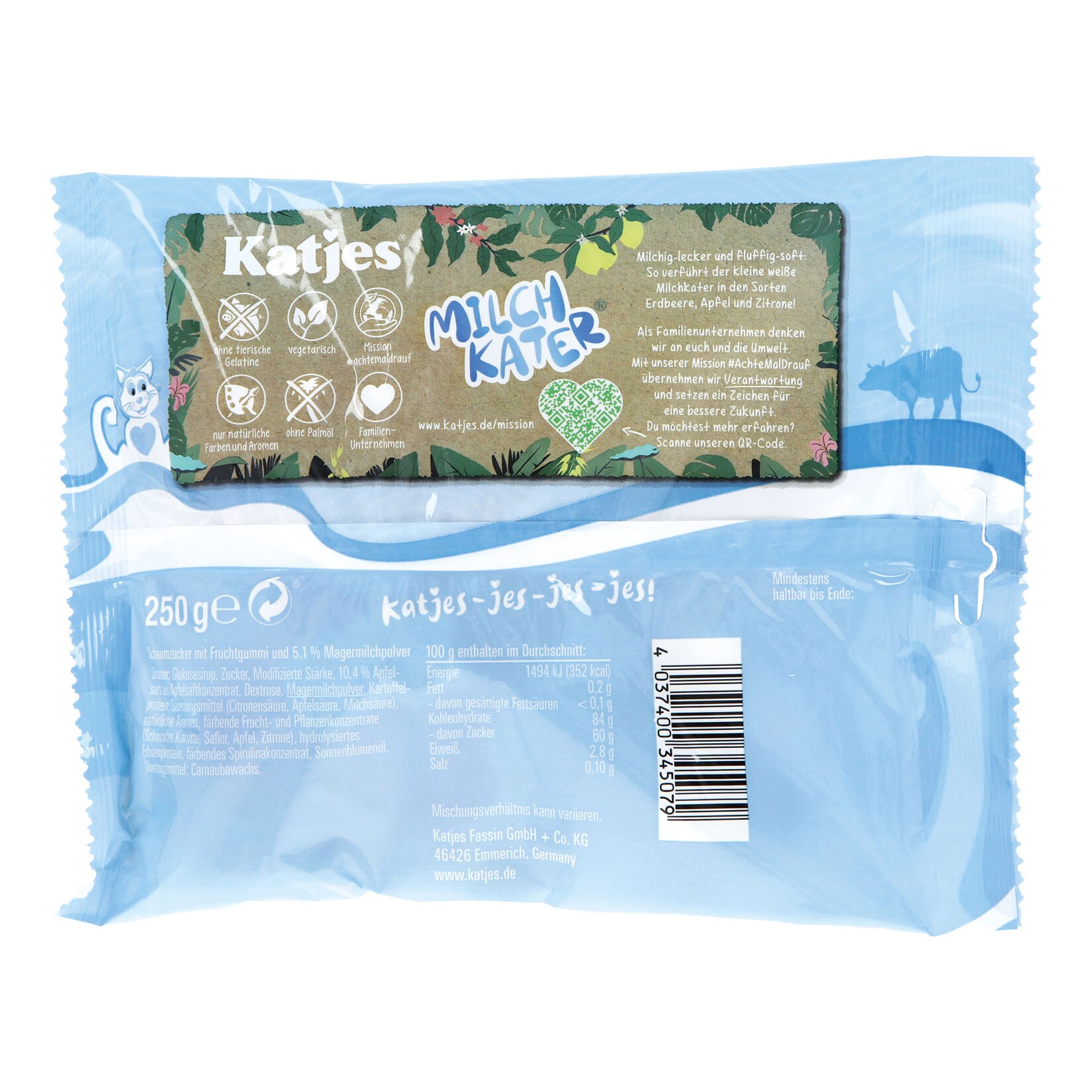Katjes Family Fruchtgummi Milchkater 250 g, 18er Pack