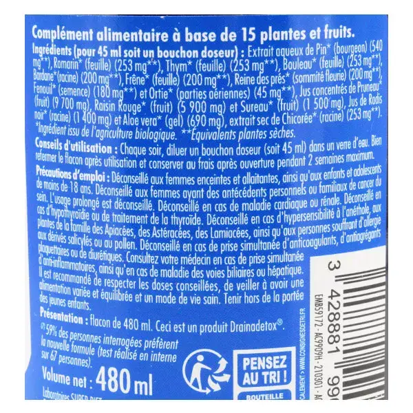 Superdiet Drainaflore Bebida Orgânica - 480ml