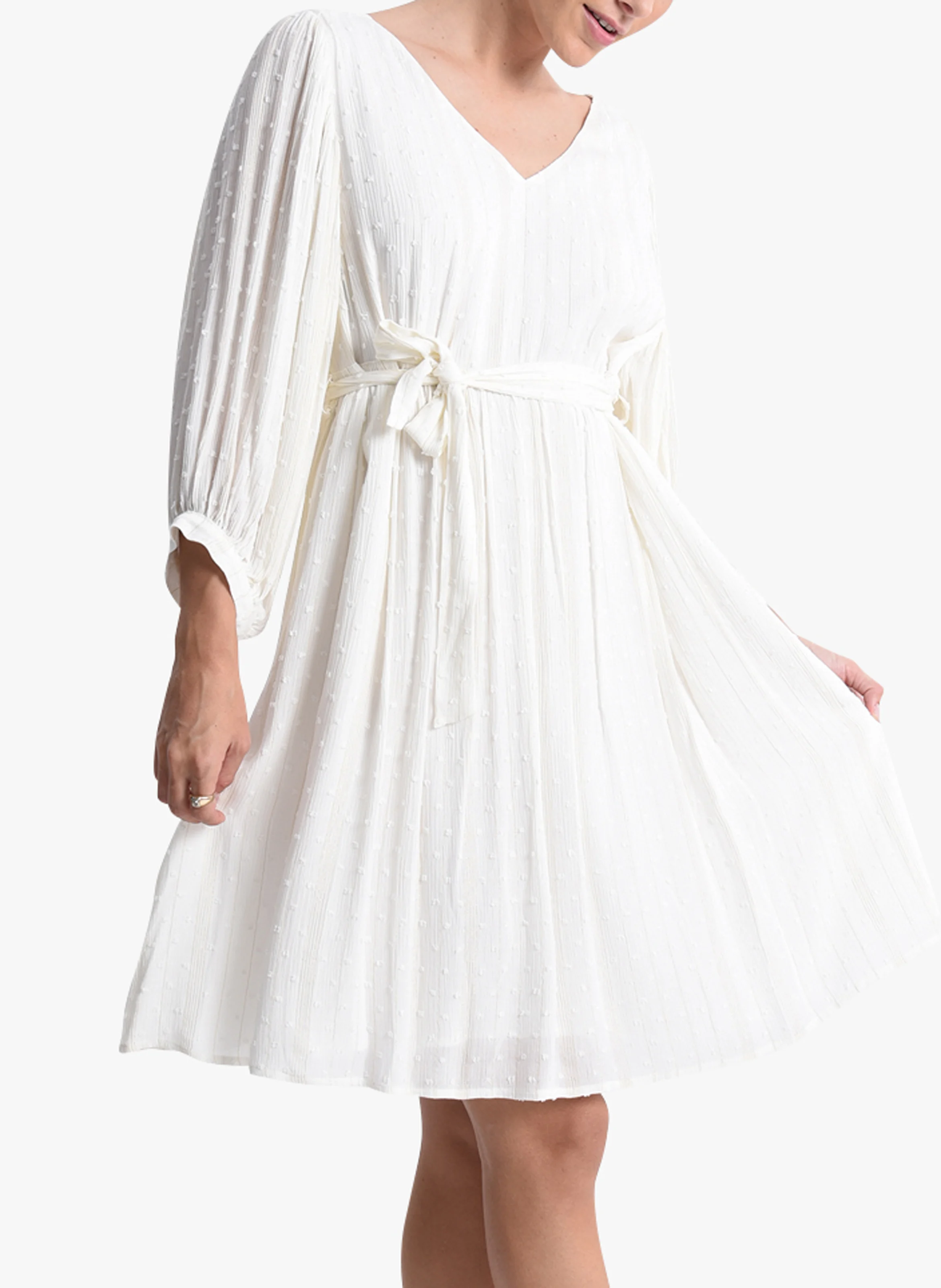 Robe courte en plumetis| Blanc
