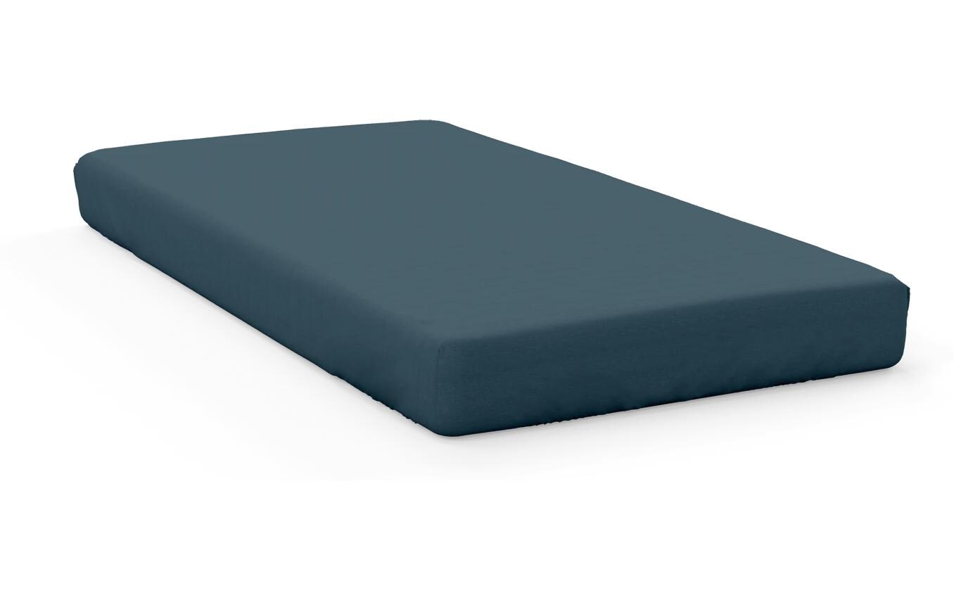 Fixleintuch Somnia Natural 90-100 x 200 cm, StahlblauSpannbettlaken